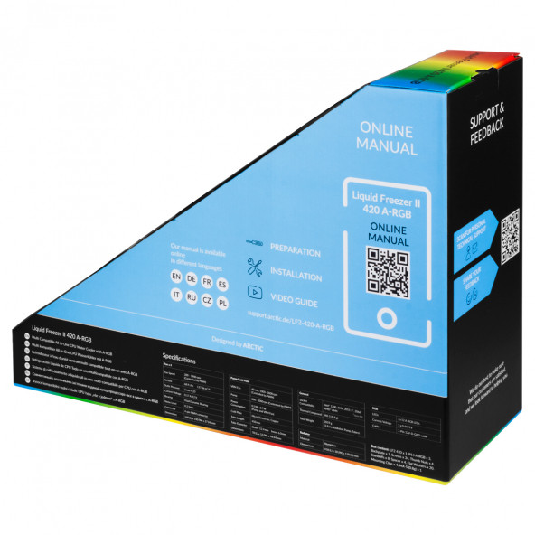 Arctic Liquid Freezer II - 420 A-RGB Intel / AMD Uyumlu, 420mm Radyatörlü, 3x14cm P14 PWM Fanlı, Sıvı İşlemci Soğutucu (LGA1700 Kit Dahil) (AR-ACFRE00109A - 7