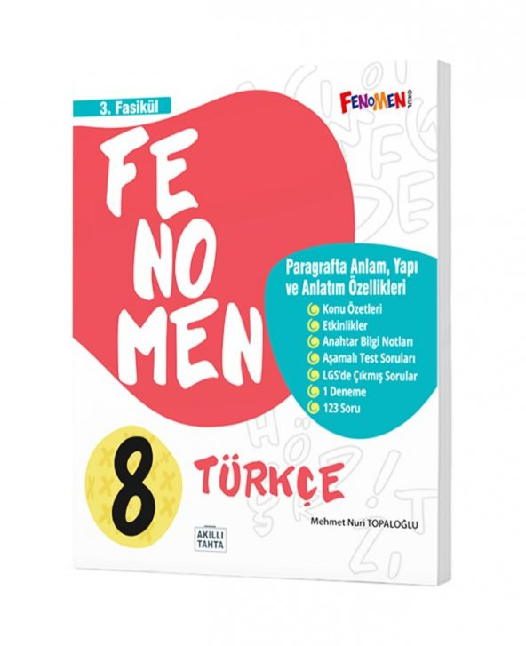 FENOMEN 8 TÜRKÇE 3.FASİKÜL (PARGRAFTA ANLAM YAPI VE ANLATIM ÖZELLİKLERİ)