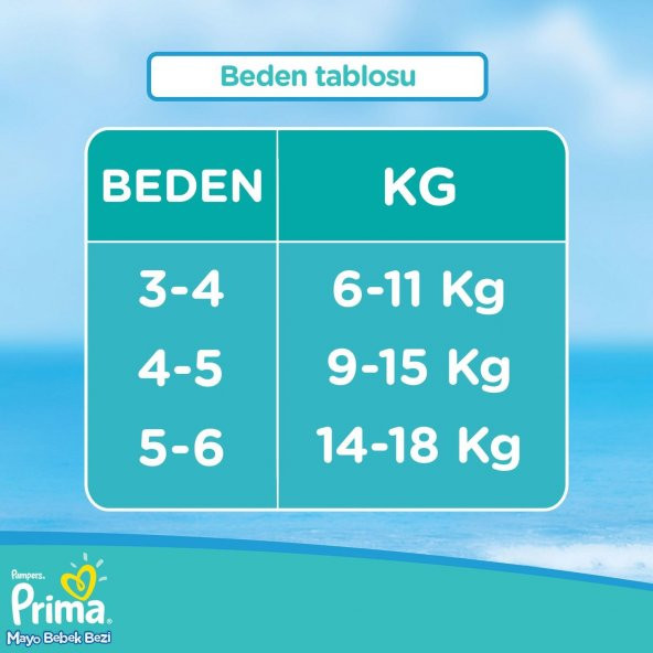 Prima Bebek Havuz Bezi Deniz Bezi Mayo Bez 5-6 Beden 10 Adet - 7