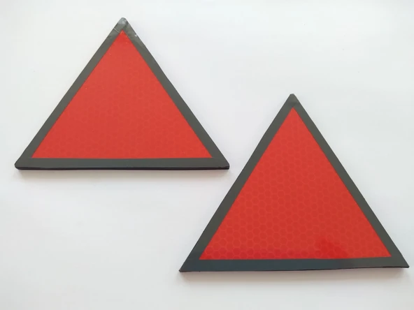 ARKA KASA REFLEKTÖRÜ 11cm (2 ADET) ÜÇGEN YAPIŞTIRMALI KIRMIZI, KEDİGÖZÜ, REFLEKTÖR - 4