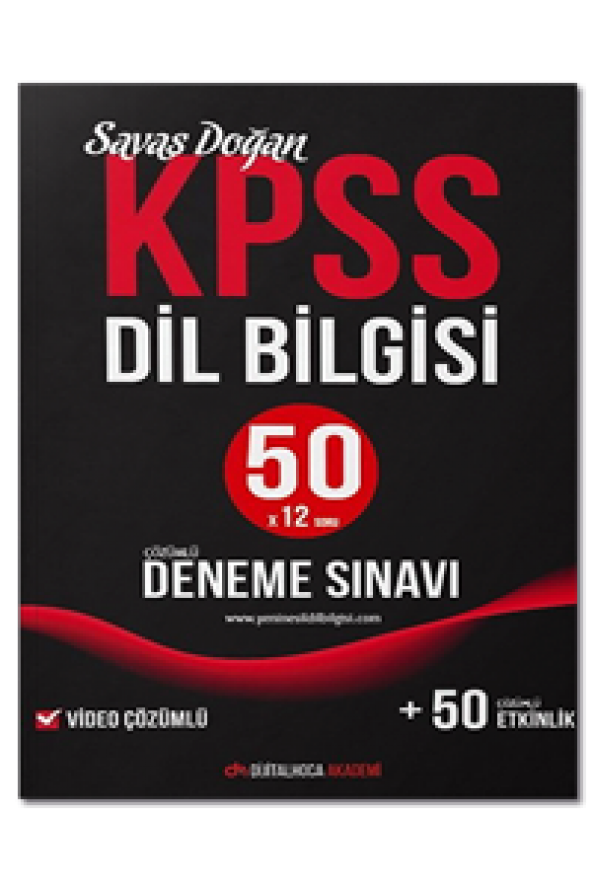 KPSS Dil Bilgisi Video Çözümlü 50 Deneme Sınavı Dijital Hoca Akademi