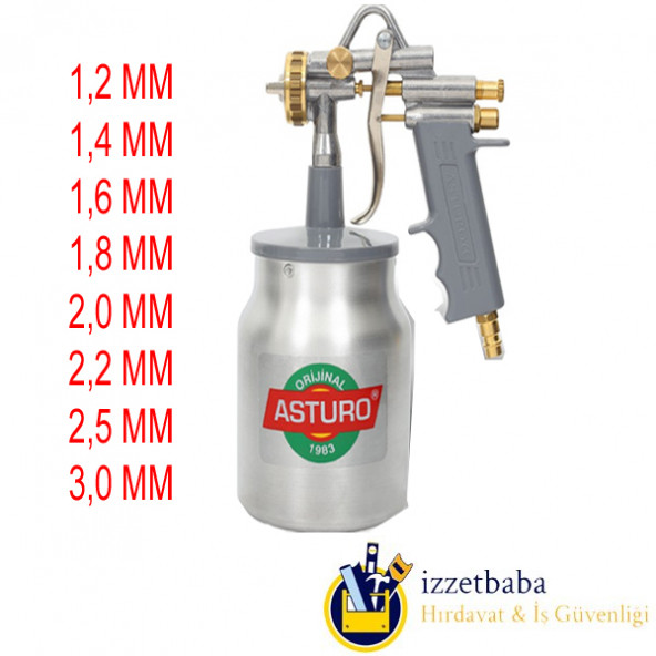 ASTURO ALTTAN DEPOLU BOYA TABANCALARI 1,8 MM DEN 4,00 E KADAR
