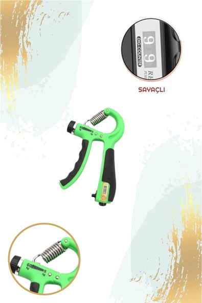 Konforlu 5-60 Kg Ayarlanabilir Sayaçlı El ve Bilek Güçlendirici Fitness Egzersiz Yay - 7