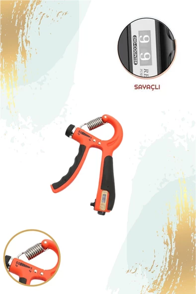 Konforlu 5-60 Kg Ayarlanabilir Sayaçlı El ve Bilek Güçlendirici Fitness Egzersiz Yay - 4
