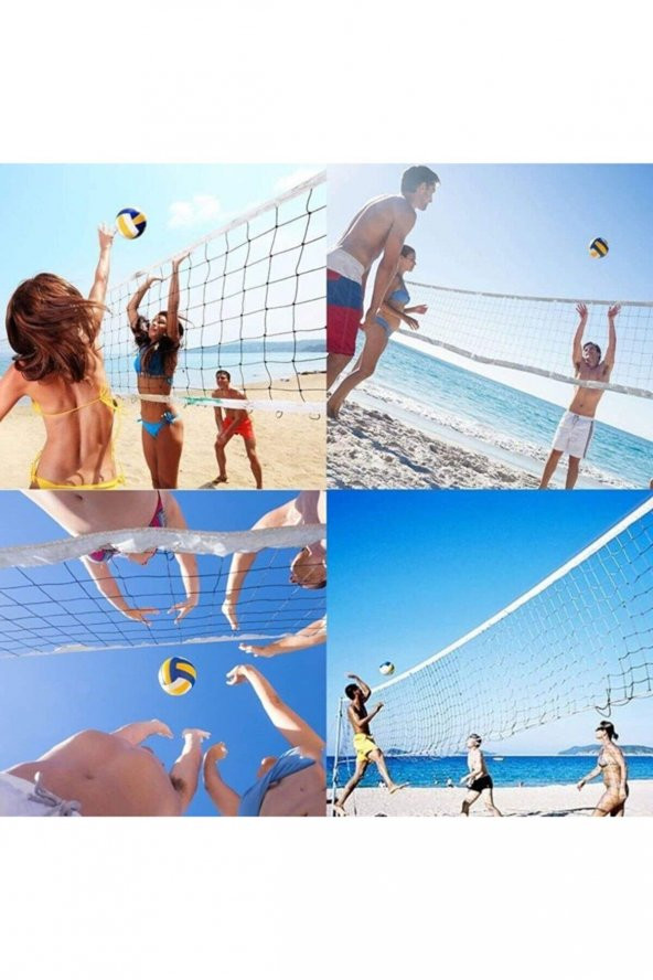 9.5 Metre Taşınabilir Pratik ve Profesyonel Voleybol Filesi Beach&Okul&Sahil&Otel Tipi Voleybol Ağı