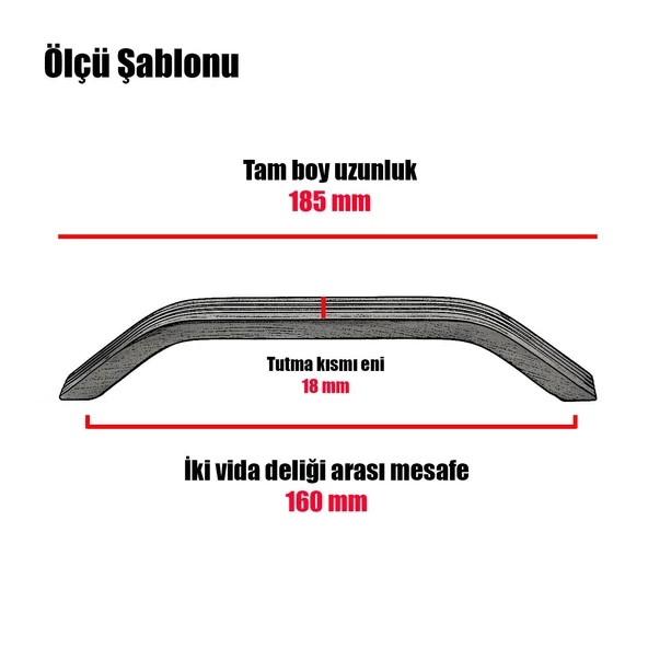 Bermuda Mobilya Çekmece Mutfak Dolap Dolabı Kapak Kulpu Kulbu (160 MM-16.0 CM) Bronz Metal Kulpları - Resim 3