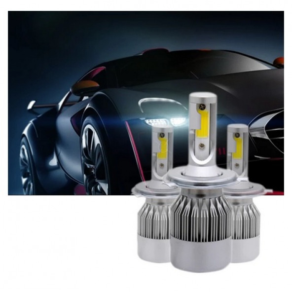 H4 (UZUN-KISA) LED XENON Led Far Ampulü Şimşek Etkili BEYAZ Renk Led Zenon (TAKIMI) - 2