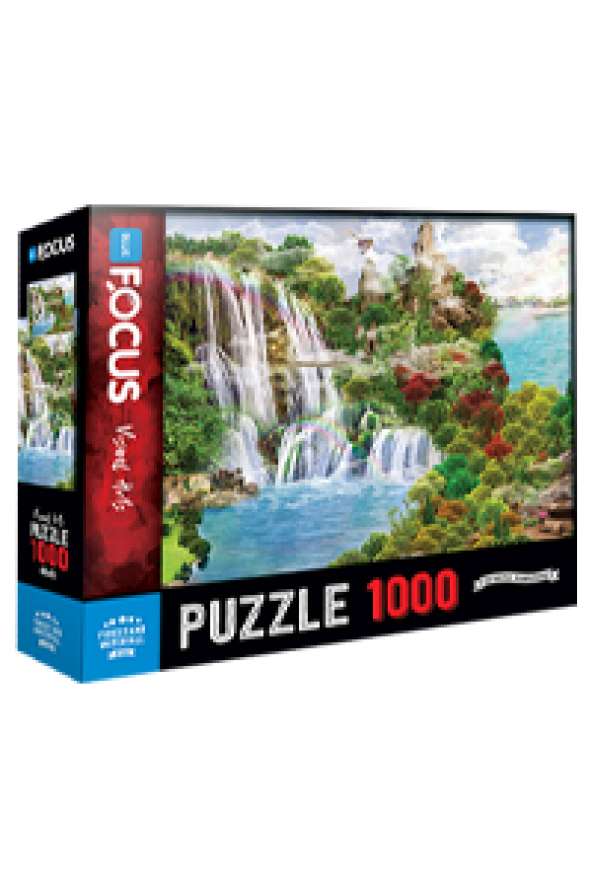 1000 Parça - Forest And Waterfall Orman Ve Şelale Blue Focus Games - 1