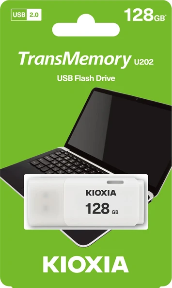 128GB KIOXIA USB2.0 BEYAZ USB BELLEK LU202W128GG4 ürün görseli