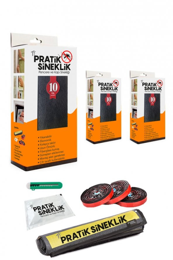 TT Pratik Sineklik | Pencere Sinekliği 3 lü Paket 80 x 140 cm