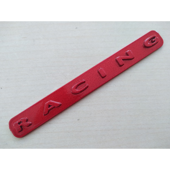 RACİNG LOGOSU 10,5x1,5cm KABARTMA SPORT ARMA KIRMIZI (RACİNG ARMASI) RACİNG YAZISI - RACİNG LOGO ürün görseli