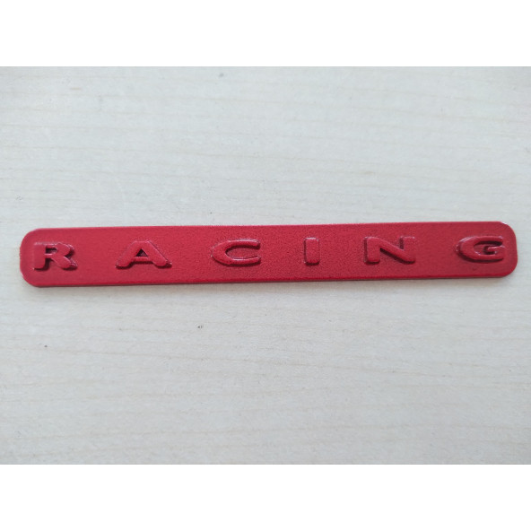 RACİNG LOGOSU 10,5x1,5cm KABARTMA SPORT ARMA KIRMIZI (RACİNG ARMASI) RACİNG YAZISI - RACİNG LOGO - Resim 2