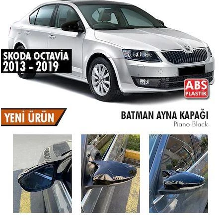 Skoda Octavia 2013-2020 Batman Yarasa Ayna Kapağı Piano Black ABS