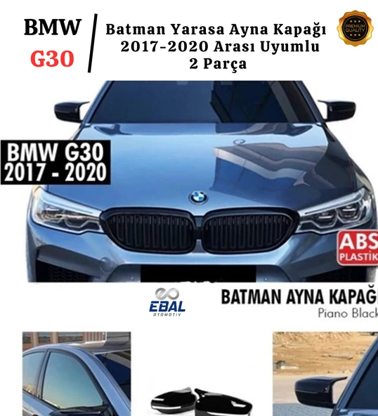 BMW G30 Batman Yarasa Ayna Kapağı Piano Black 2017 Sonrası