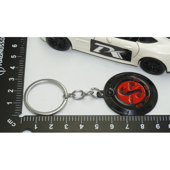 DK Ford Mustang Shelby GT500 Snake Logo Kırmızı Metal Anahtarlık - 5