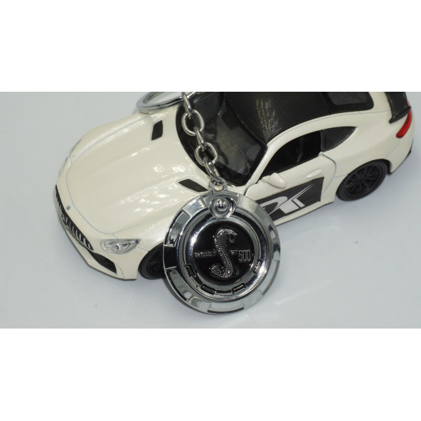 DK Ford Mustang Shelby GT500 Snake Logo Krom Metal Anahtarlık - 5