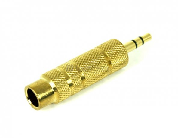 Stereo 3.5 mm Erkek - 6.3 mm Dişi Çevirici - Gold - 2