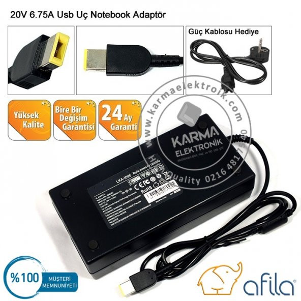 Lenovo 80WK00MDTX, 80WK00QRTX Şarj Adaptörü 135W 6.75A - 2