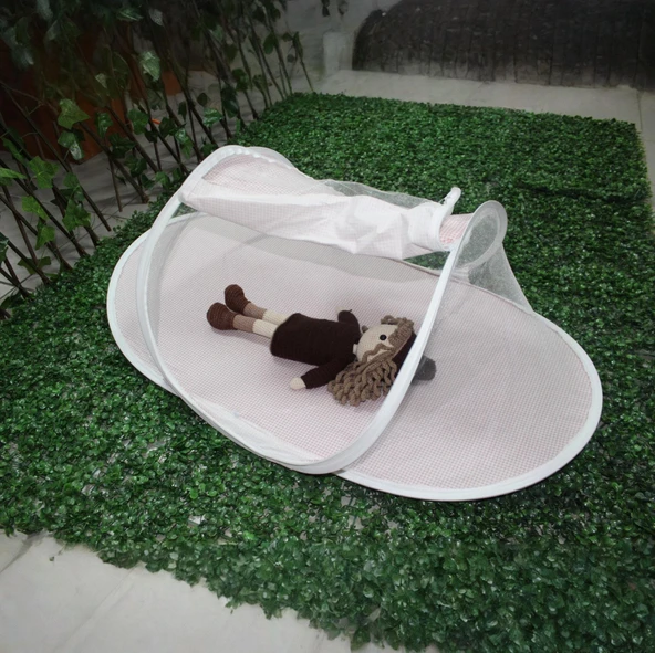Katlanılabilir Bebek Cibinlik 90 cm  Bebek Tül Sineklik Haşere Koruyucu Bebek Çadırı - 4