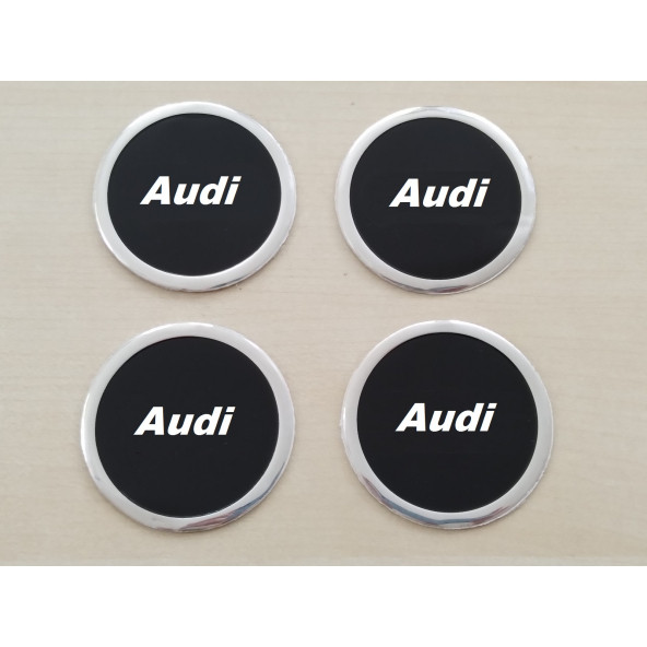 AUDİ JANT GÖBEK ARMASI Alüminyum 6cm KABARTMALI orjinal model (AUDİ jant göbeği AUDİ jant arması