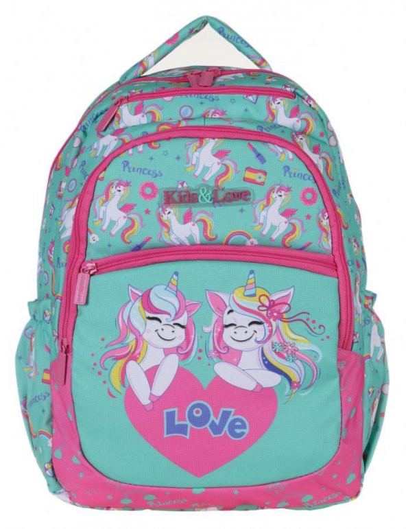 Kaukko Kids&Love Mint Yeşil Unicorn İlkokul Sırt Çantası - Kız Çocuk