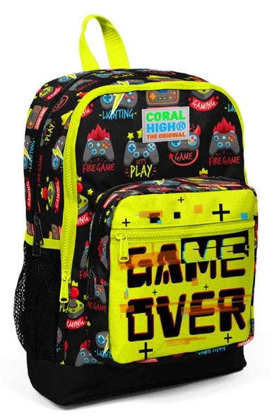 Coral High Game Over Baskılı İlkokul ve Günlük Sırt Çantası - Erkek Çocuk