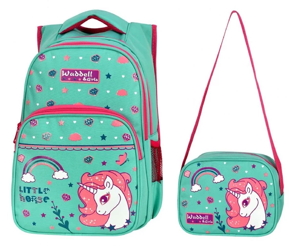 Waddell Çanta Yeşil Little Horse İlkokul Çanta Takımı - Waddell Bag Kız Okul Sırt Çantası
