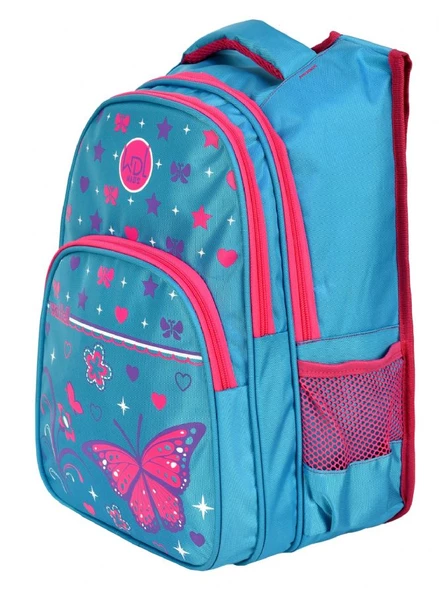 Waddell Çanta Mavi/Pembe Kelebek İlkokul Çantası - Waddell Bag Kız Okul Sırt Çantası - 3