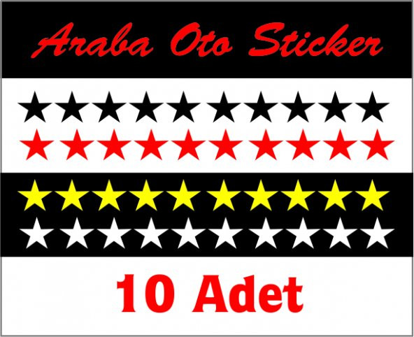 yıldız oto sticer 10 adet - 3