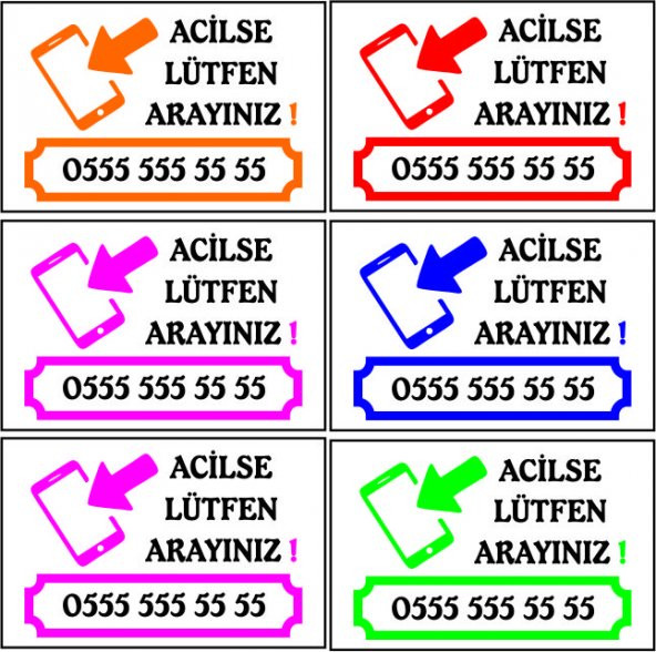 Arabalar İçin Telefon Numarası Acilse Ara Metal Kartvizit - 3
