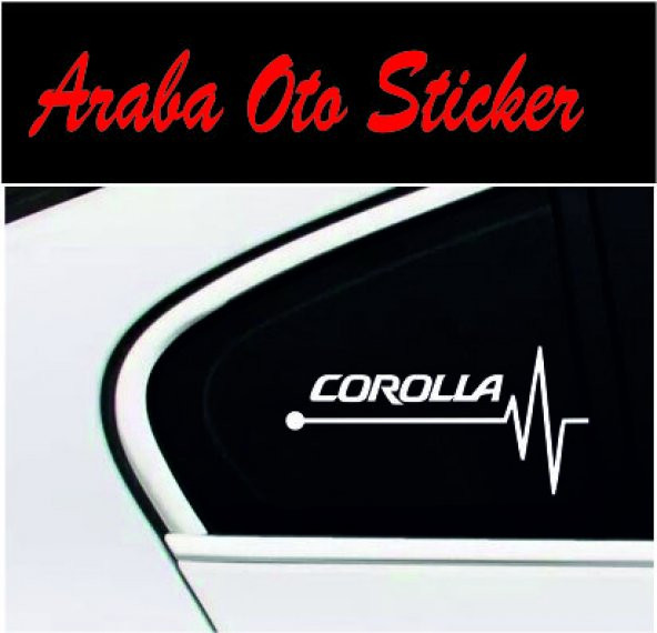 Corolla Kalp Atışı Ritim Oto Sticker (2 Adet