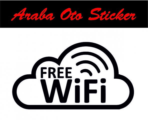 Free Wifi Logo Sticker Duvar Cam Araç Sticker