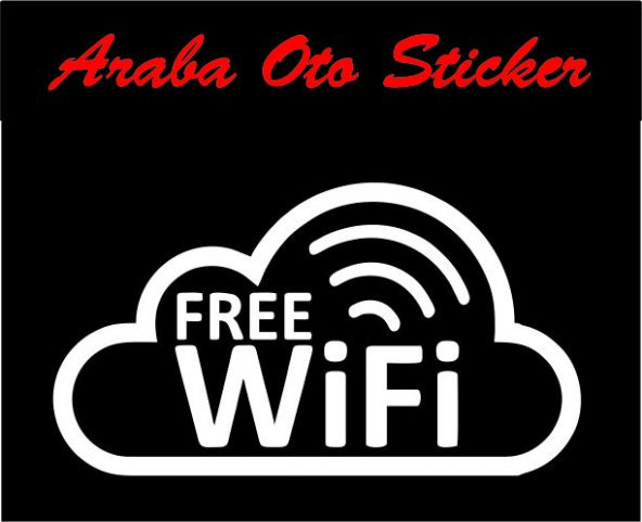 Free Wifi Logo Sticker Duvar Cam Araç Sticker - 3