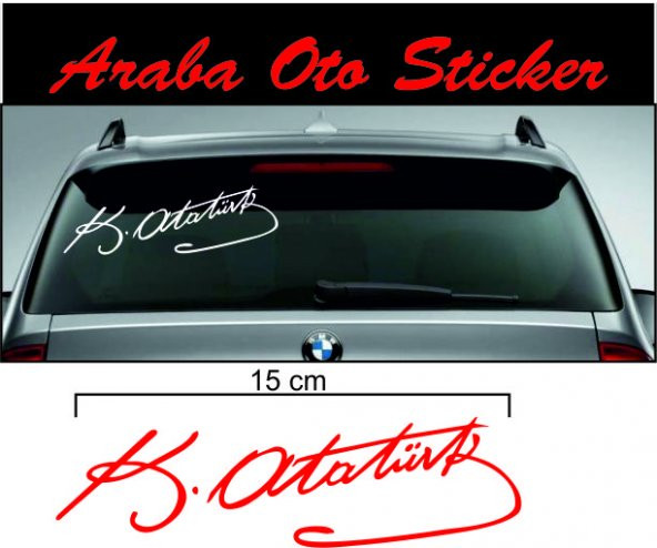 Atatürk İmzası Oto Araba Sticker