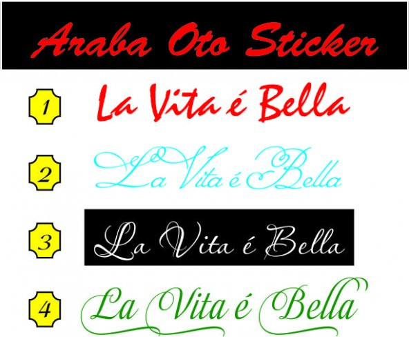 La vita e Bella Araba Sticker Oto Sticker 2 Adet