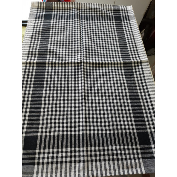 PARİŞ TEKSTİL- POLEN PAR ALMAN KURULAMA BEZİ- 45 X 65 cm EBATLI- BEYAZ & SİYAH RENK- KÜÇÜK KARELİ DESEN