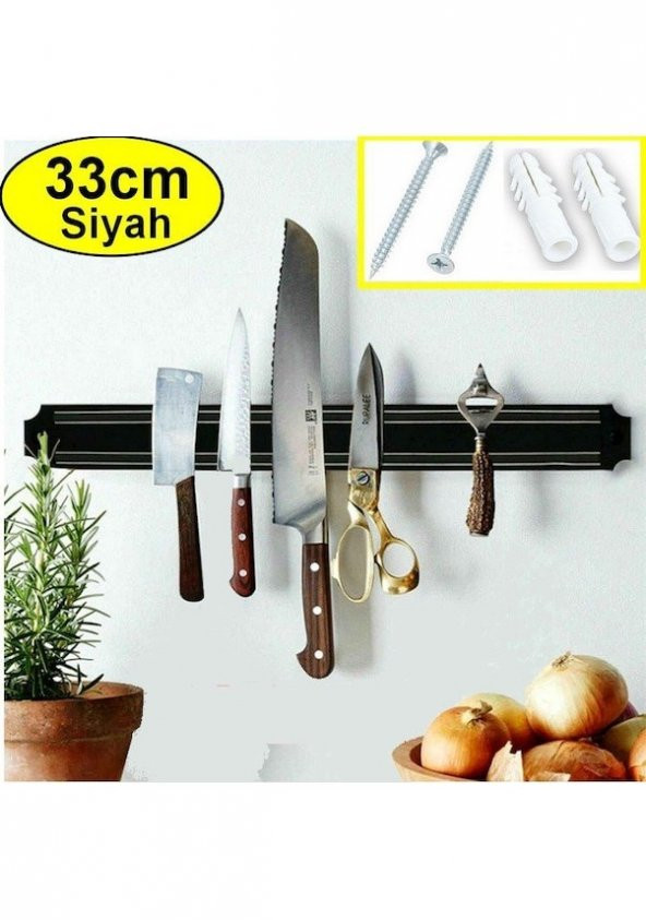Mıknatıslı Bıçak Askısı Bıçak Tutucu Mıknatıs Askılığı 33 Cm Bıçak Askı Standı - 2