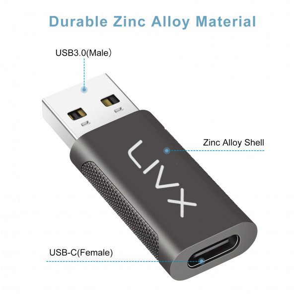 Livx Type C to USB 3.0 Çevirici Dönüştürücü OTG Adaptör LVA-OTGCF - 2