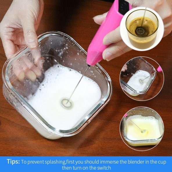 Pilli Mini Mixer Kahve Süt Köpürtücü Karıştırıcı Cappucino Mikser - 2