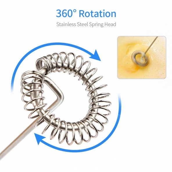 Pilli Mini Mixer Kahve Süt Köpürtücü Karıştırıcı Cappucino Mikser - 4