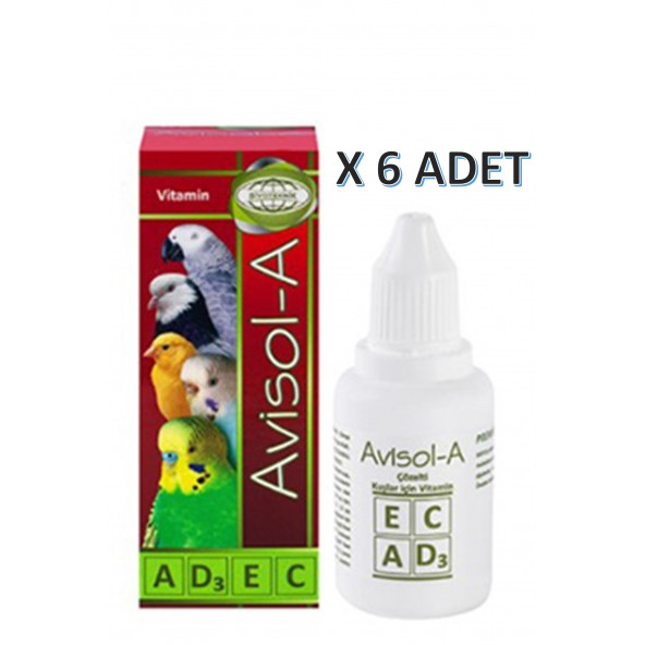 Biyoteknik Avisol-A Kuşlar İçin Sıvı Vitamin (A - D3 - E - C) 20 Cc X 6 ADET