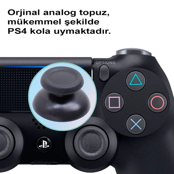 PS4 Analog Topuz 10 ADET Orjinal Yedek Parça Gri Tüm PS4 Kollara Uyumlu v1 v2 PS4 Analog Thumb Stick - 2