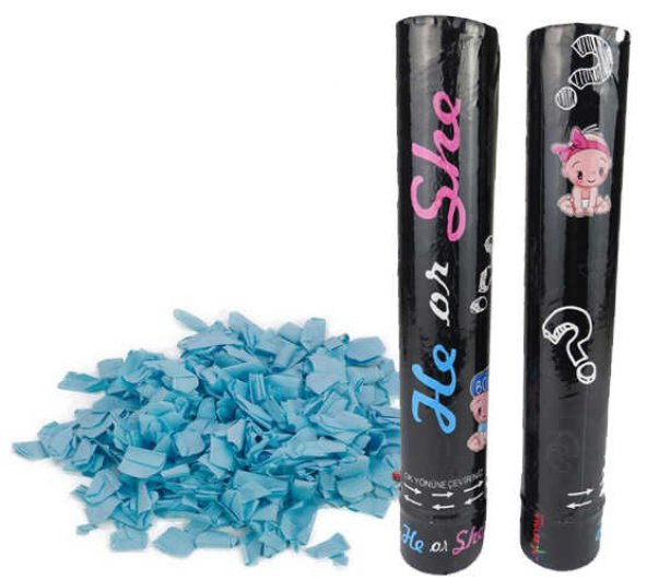 KONFETİ CİNSİYET BELİRLEME MAVİ 30 CM 1 ADET ürün görseli