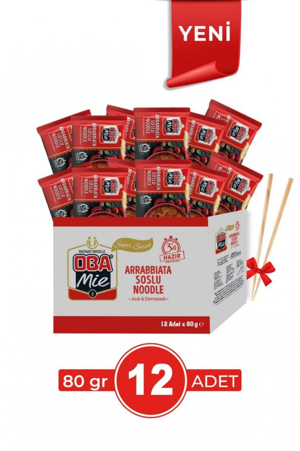 Oba Mie Arabbiata Soslu Noodle 80 Gr 12li Paket - 2
