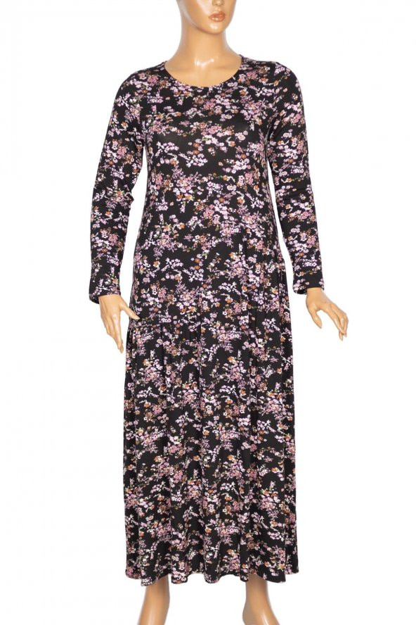 Barem Kadın Funda Beli Baseni Büzgülü Çıtır Çiçekli Elbise