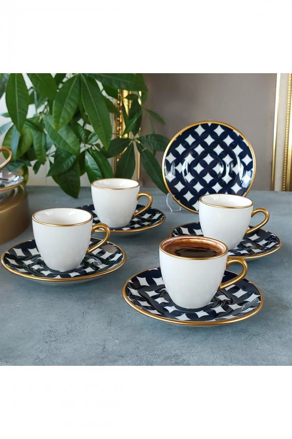 Secret Nora 6 Kişilik Yaldızlı Türk Kahvesi Fincan Takımı ( EDFN-12-KFT-SCR-M ) - 2