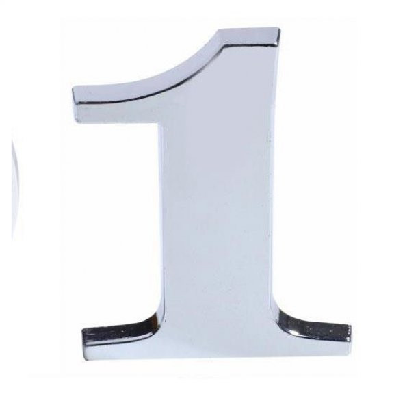 Krom Parlak Büyük Yapışkanlı Kapı Numaraları Villa Boy 85 mm - 10