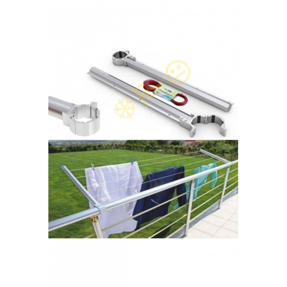 Alüminyum Balkon Çamaşır Kurutmalık Balkon Çamaşır Askısı Daire Küpeşte 50 mm