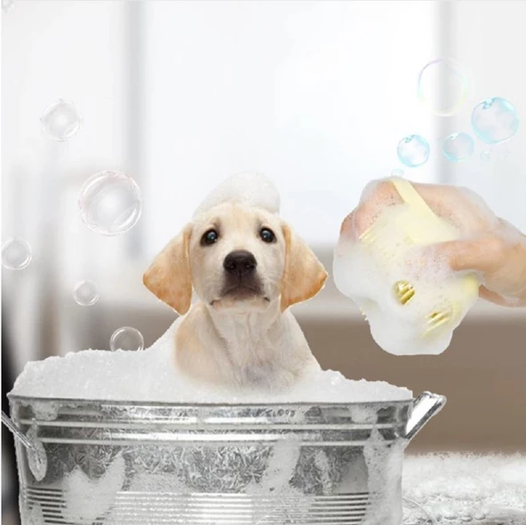 Şampuan Hazneli Silikonlu Evcil Hayvan Yıkama Fırçası - 3