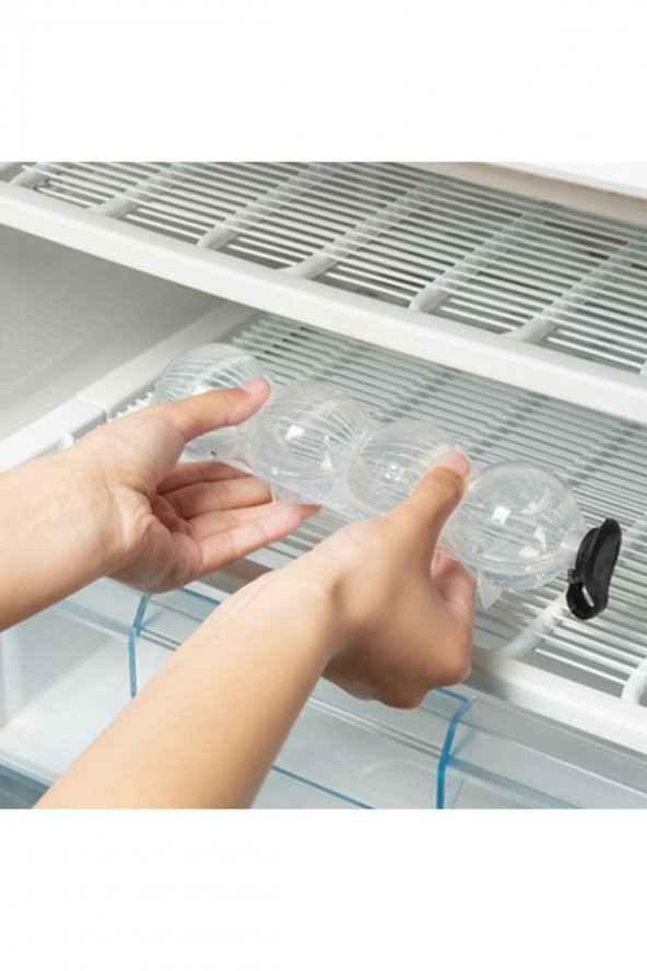 4lü Küre Buz Topu Kalıbı - Yuvarlak Içecek Buz Topu Dondurucu Buzluk Saklama Ve Sunum Kabı - 4